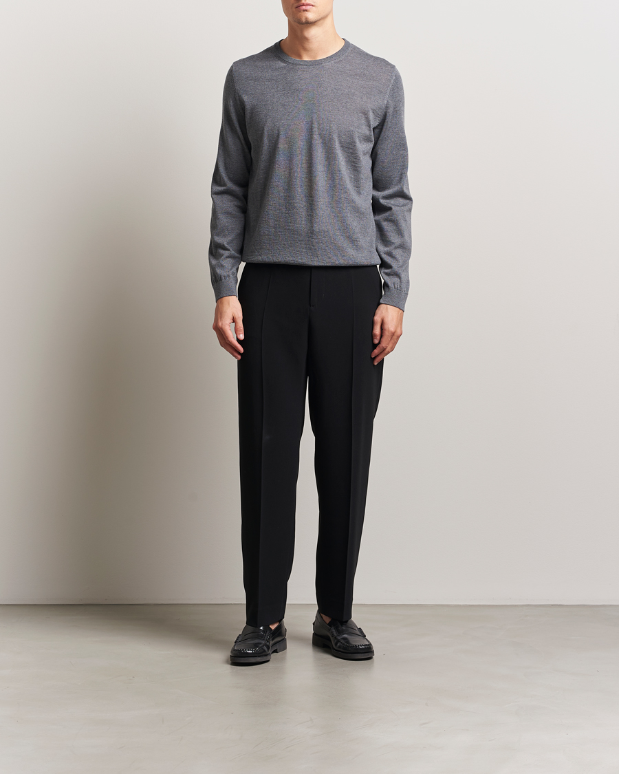 Hombres | Jerséis y prendas de punto | BOSS BLACK | Leno Wool Crew Neck Pullover Medium Grey