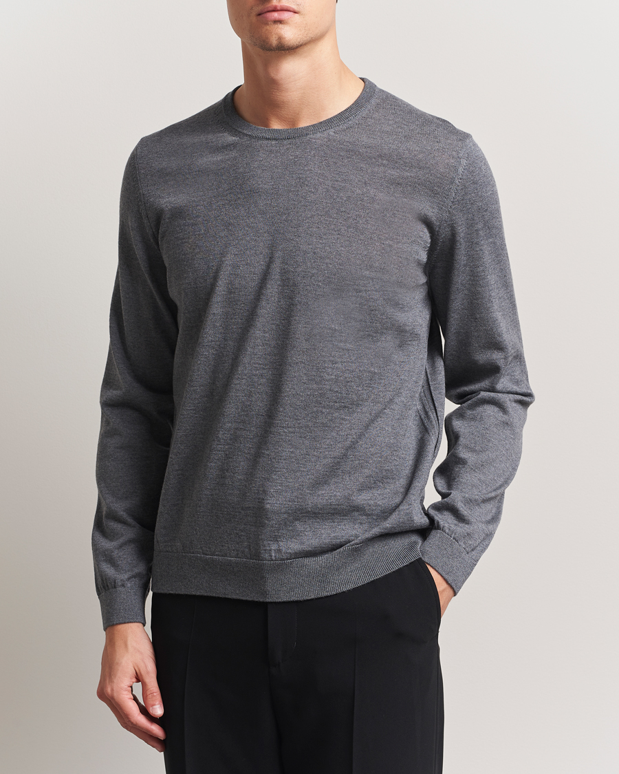 Hombres | Jerséis y prendas de punto | BOSS BLACK | Leno Wool Crew Neck Pullover Medium Grey
