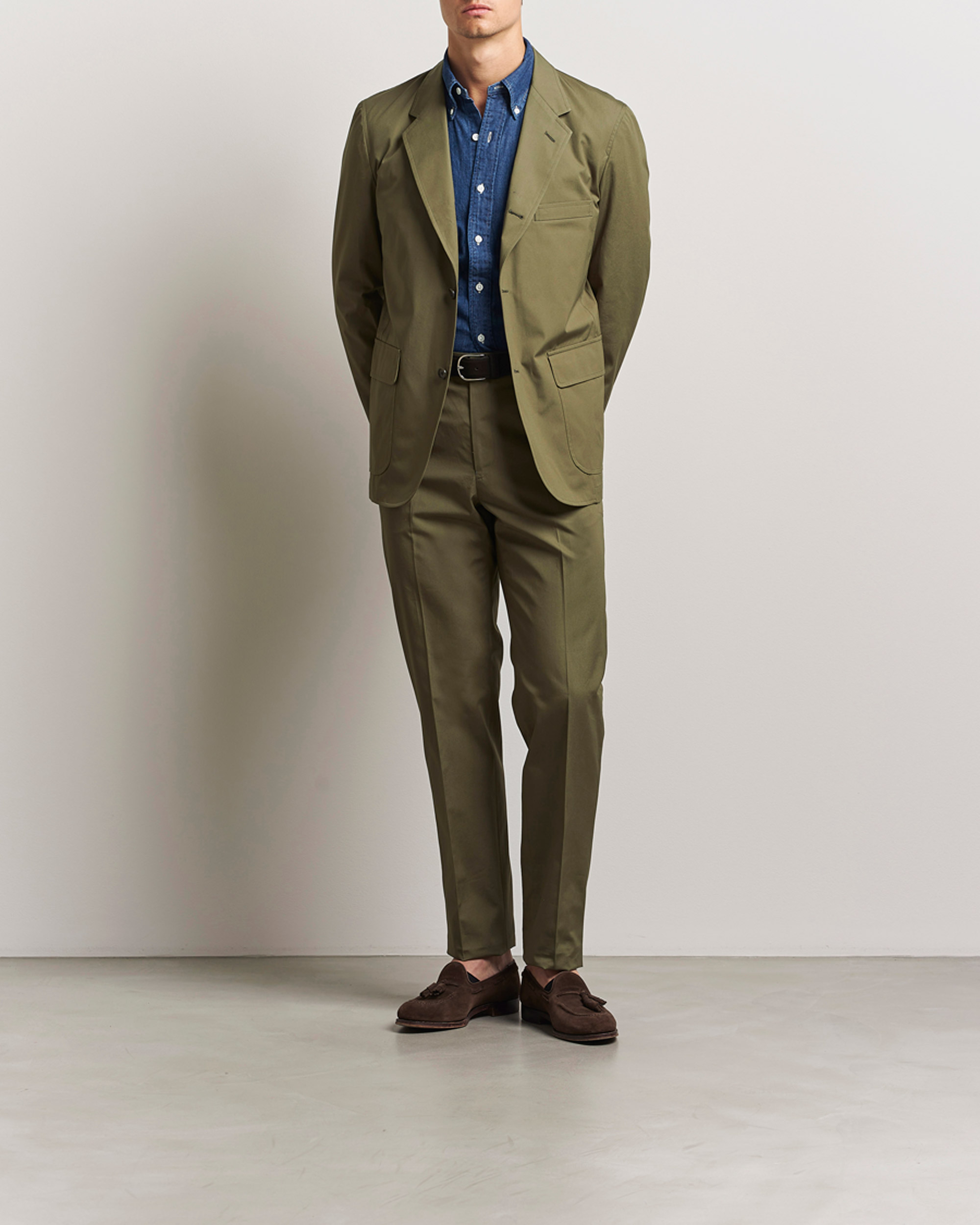 Hombres | Blazers | Kamakura Shirts | Cotton Ivy Jacket Olive