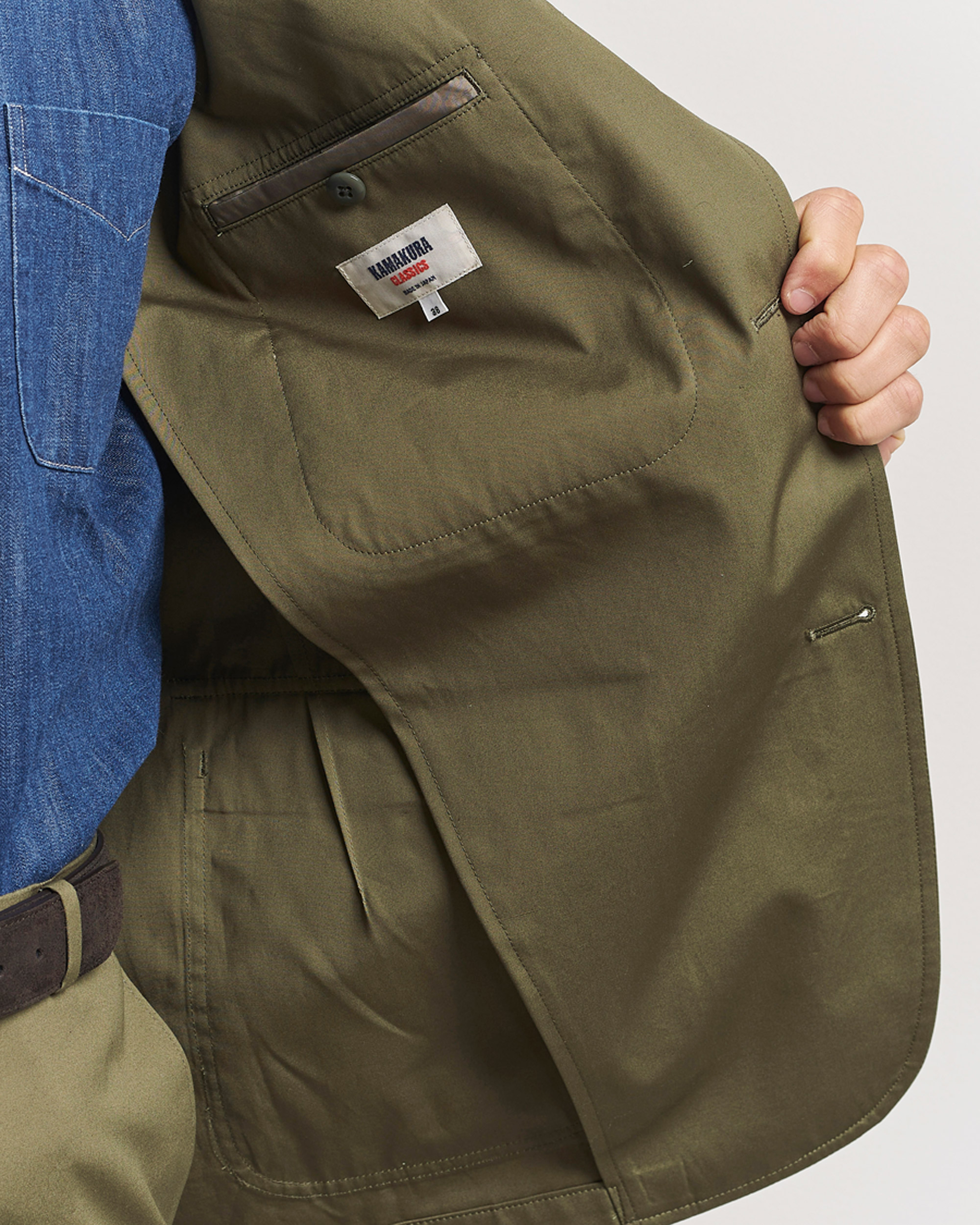 Hombres | Blazers | Kamakura Shirts | Cotton Ivy Jacket Olive