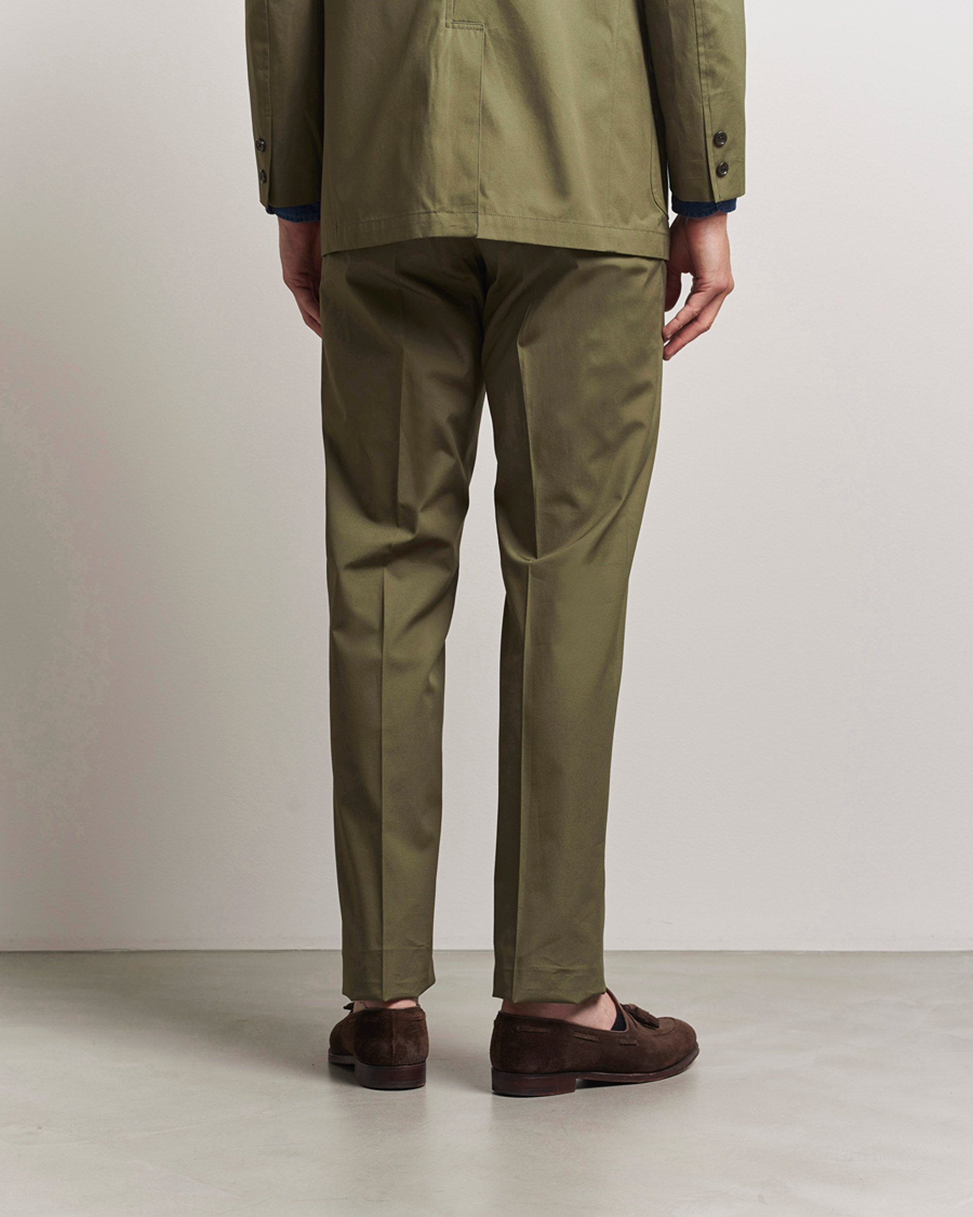 Hombres | Pantalones | Kamakura Shirts | Cotton Ivy Trousers Olive