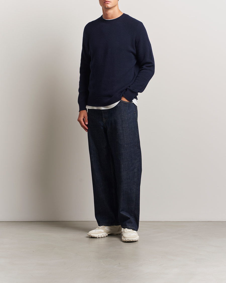 Hombres | Jerséis y prendas de punto | Jil Sander | Wool/Cashmere Round Neck Sweater Navy