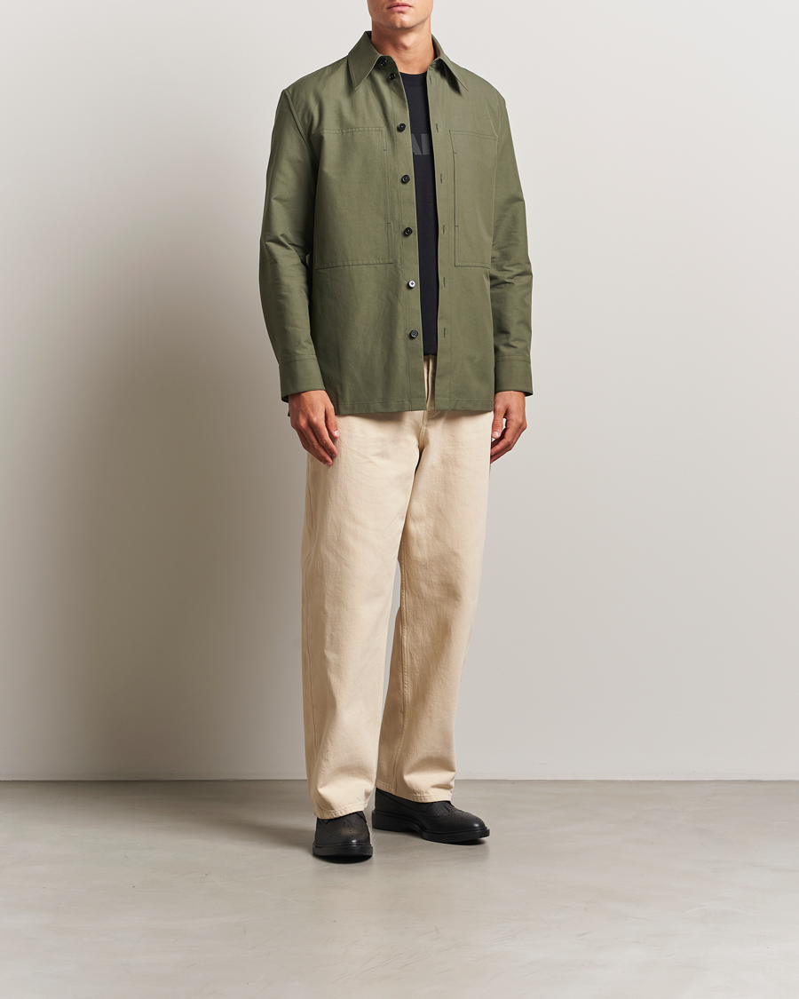 Hombres | Camisas | Jil Sander | Compact Cotton Overshirt Olive