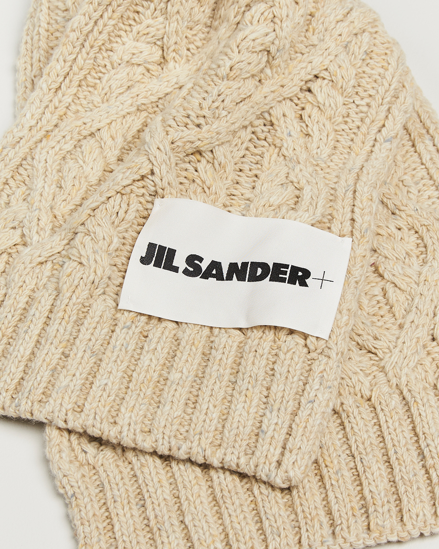 Hombres | Jil Sander Wool Donegal Cable Scarf Natural | Jil Sander | Wool Donegal Cable Scarf Natural