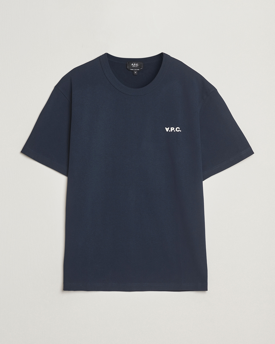Hombres | Camisetas | A.P.C. | Boxy Fit Petit VPC T-Shirt Dark Navy/Ecru