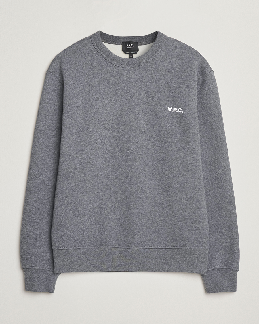 Hombres | Jerséis y prendas de punto | A.P.C. | Boxy Fit Petit VPC Sweatshirt Anthracite/White
