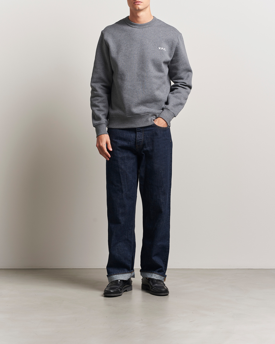 Hombres | Jerséis y prendas de punto | A.P.C. | Boxy Fit Petit VPC Sweatshirt Anthracite/White