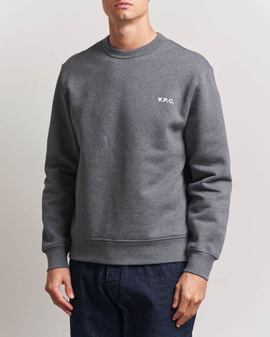 Hombres | Jerséis y prendas de punto | A.P.C. | Boxy Fit Petit VPC Sweatshirt Anthracite/White