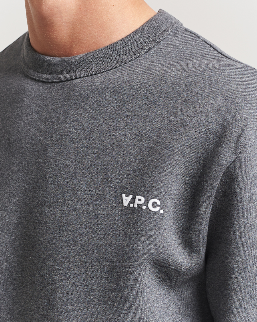 Hombres | Jerséis y prendas de punto | A.P.C. | Boxy Fit Petit VPC Sweatshirt Anthracite/White