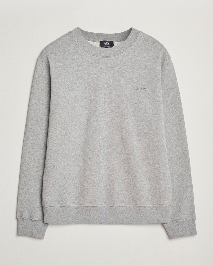 Hombres | Jerséis y prendas de punto | A.P.C. | Embroidered APC Sweatshirt Heather Grey
