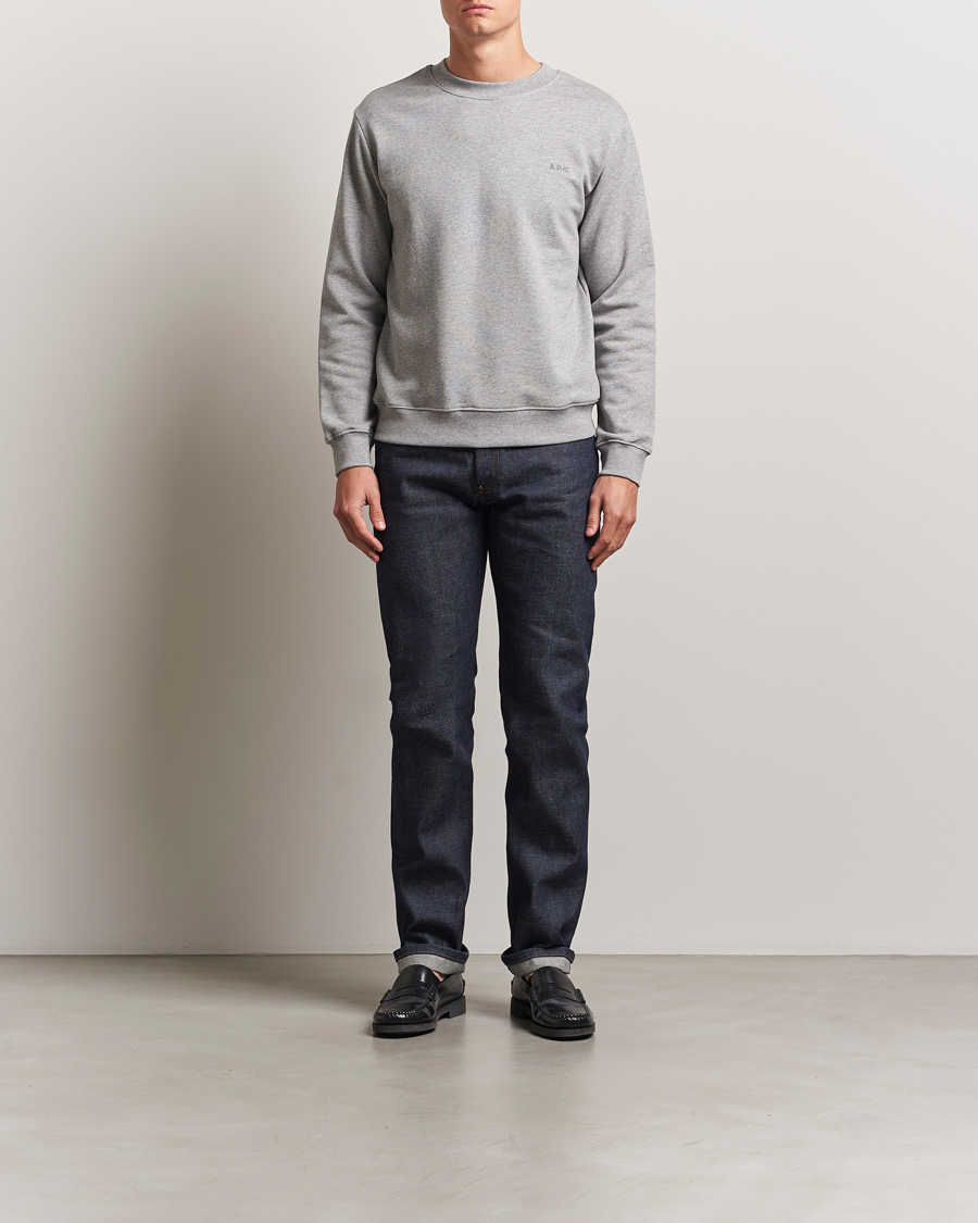 Hombres | Jerséis y prendas de punto | A.P.C. | Embroidered APC Sweatshirt Heather Grey