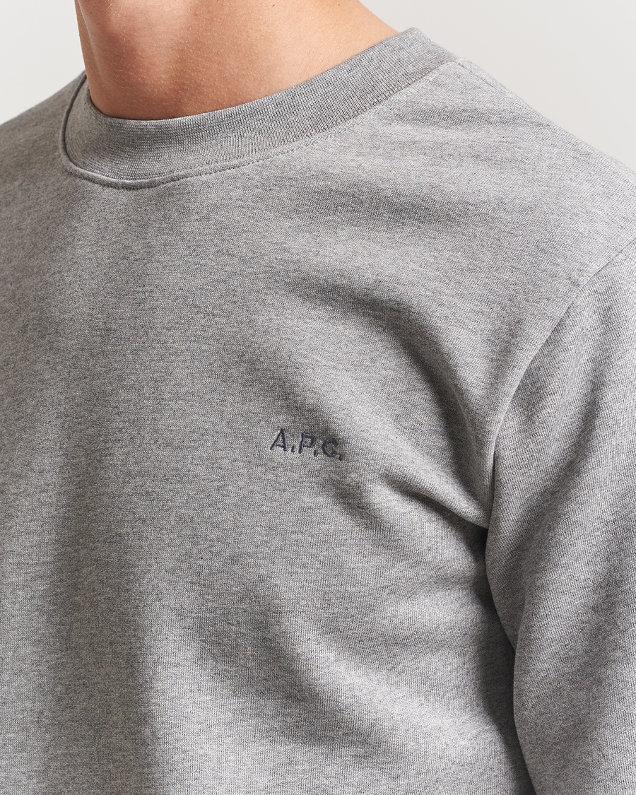 Hombres | Jerséis y prendas de punto | A.P.C. | Embroidered APC Sweatshirt Heather Grey