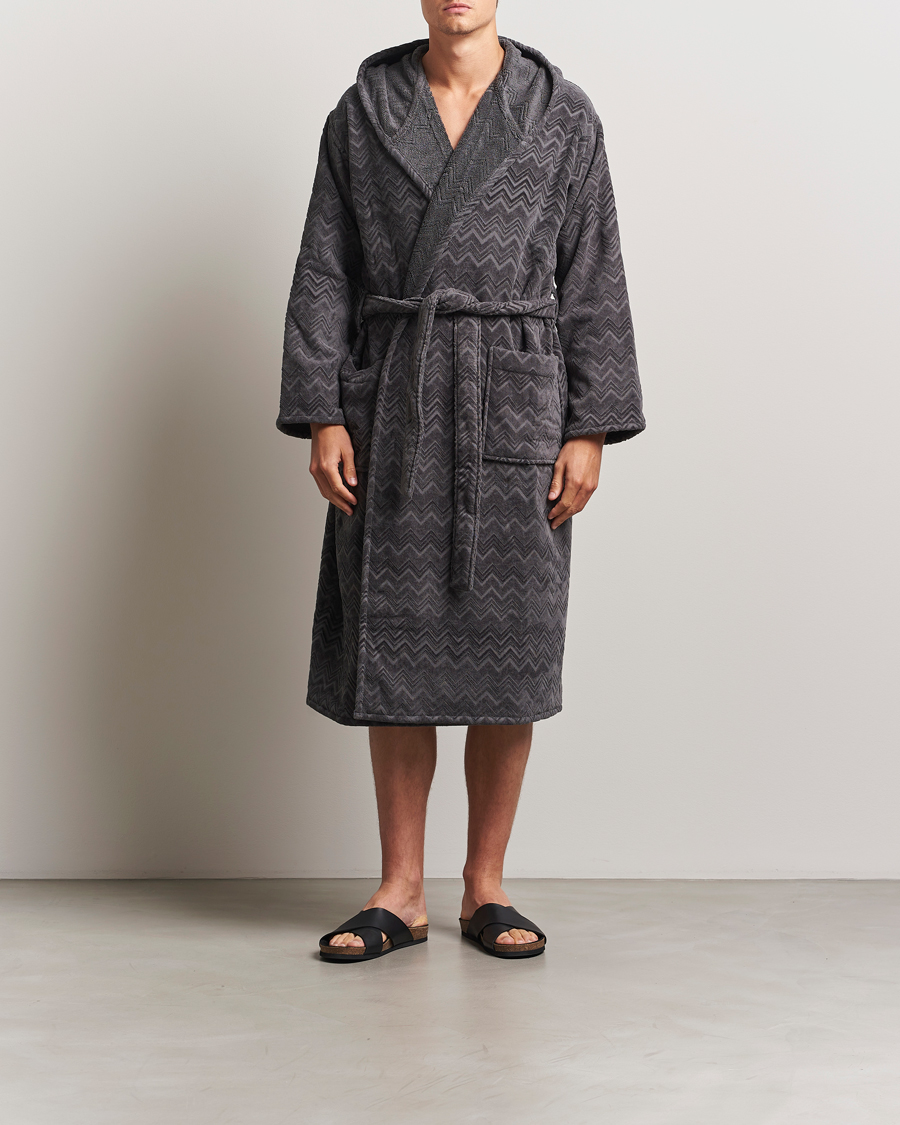 Hombres | Missoni Home Chalk Bathrobe Anthracite Grey | Missoni Home | Chalk Bathrobe Anthracite Grey