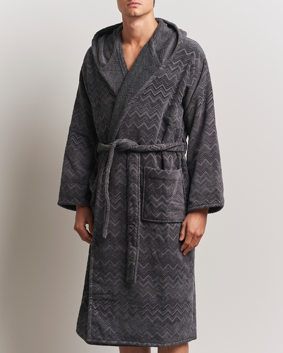 Hombres | Missoni Home Chalk Bathrobe Anthracite Grey | Missoni Home | Chalk Bathrobe Anthracite Grey