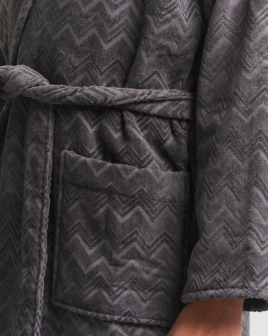 Hombres | Missoni Home Chalk Bathrobe Anthracite Grey | Missoni Home | Chalk Bathrobe Anthracite Grey