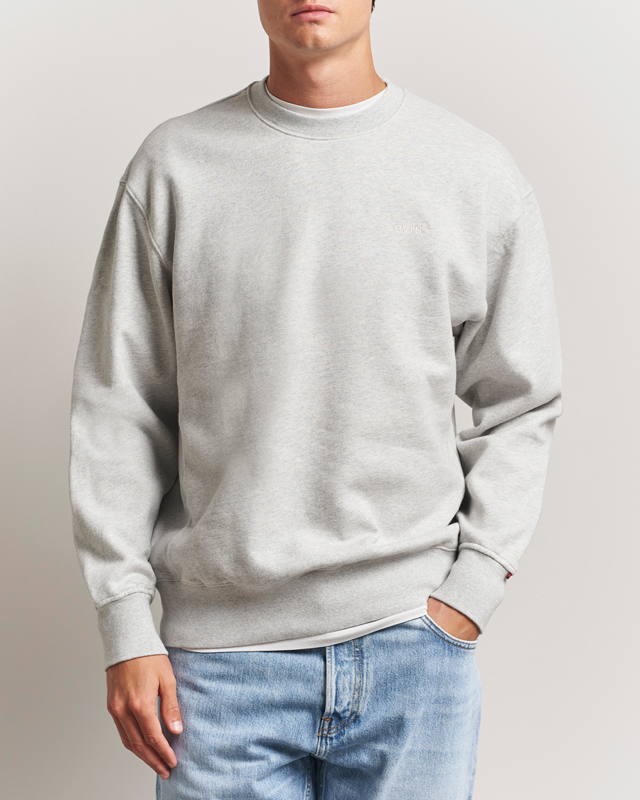 Hombres | Jerséis y prendas de punto | Levi's | Authentic Crew Neck Sweatshirt Light Grey Heather