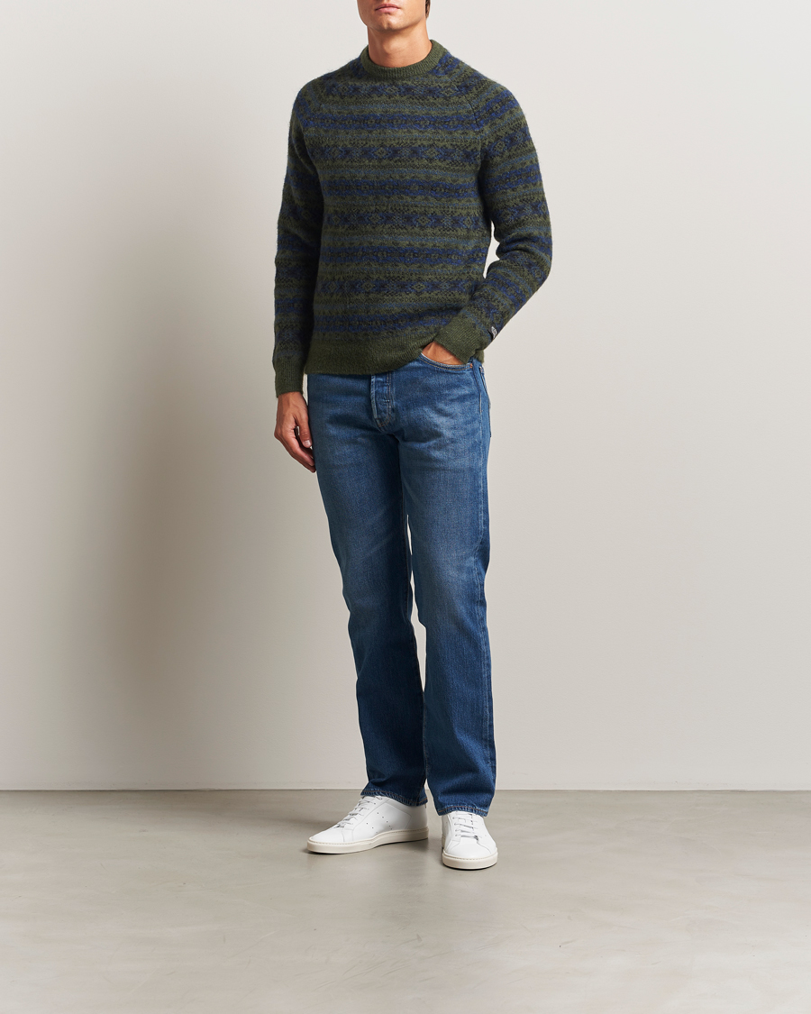 Hombres | Jerséis y prendas de punto | Levi's | Presidio Raglan Knitted Fairisle Sweater Dark Green