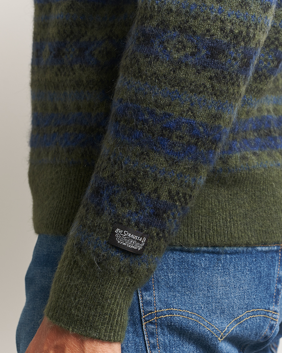 Hombres | Jerséis y prendas de punto | Levi's | Presidio Raglan Knitted Fairisle Sweater Dark Green