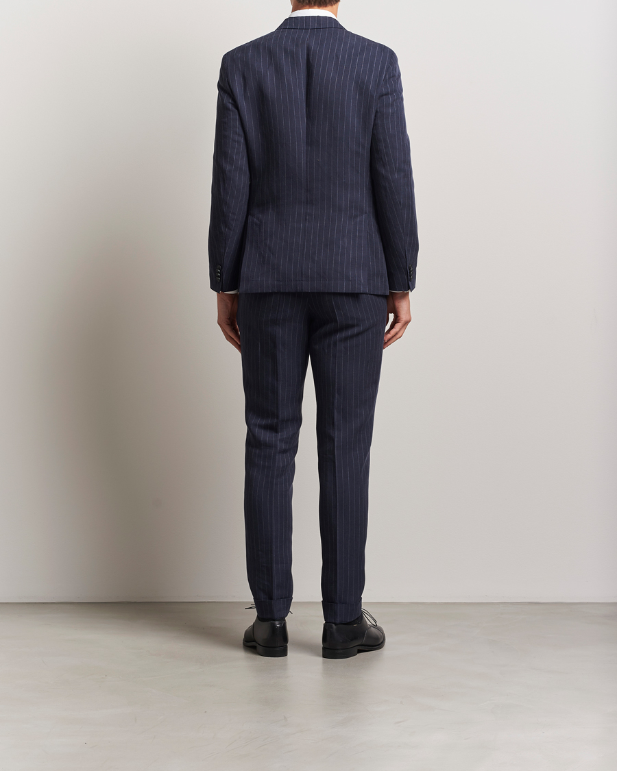 Hombres | Trajes | BOSS BLACK | Huge Double Breasted Pinstriped Suit Dark Blue
