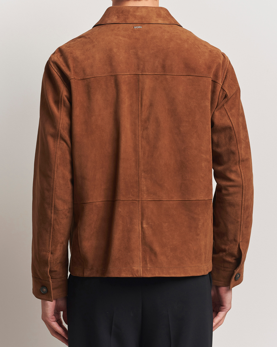 Hombres | Abrigos y chaquetas | BOSS BLACK | Markuedo Suede Jacket Medium Brown