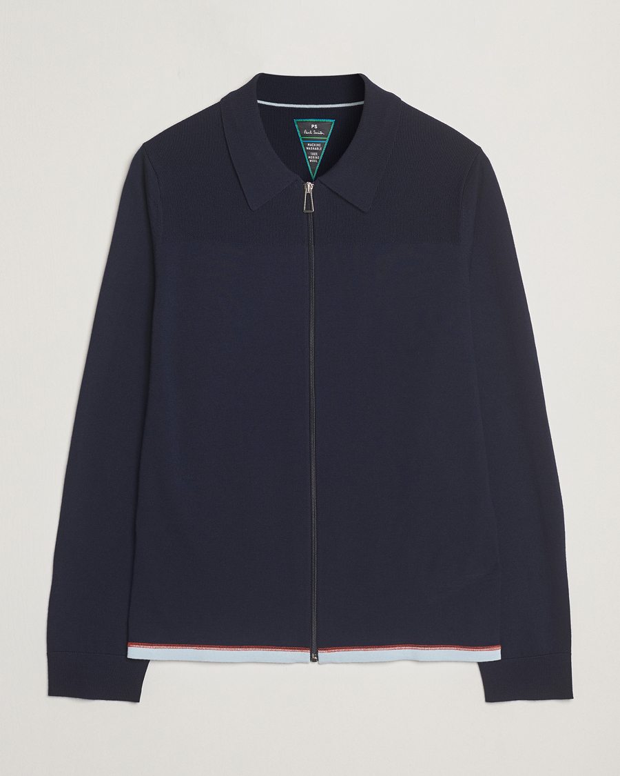 Hombres | Jerséis y prendas de punto | PS Paul Smith | Merino Knitted Full Zip Navy
