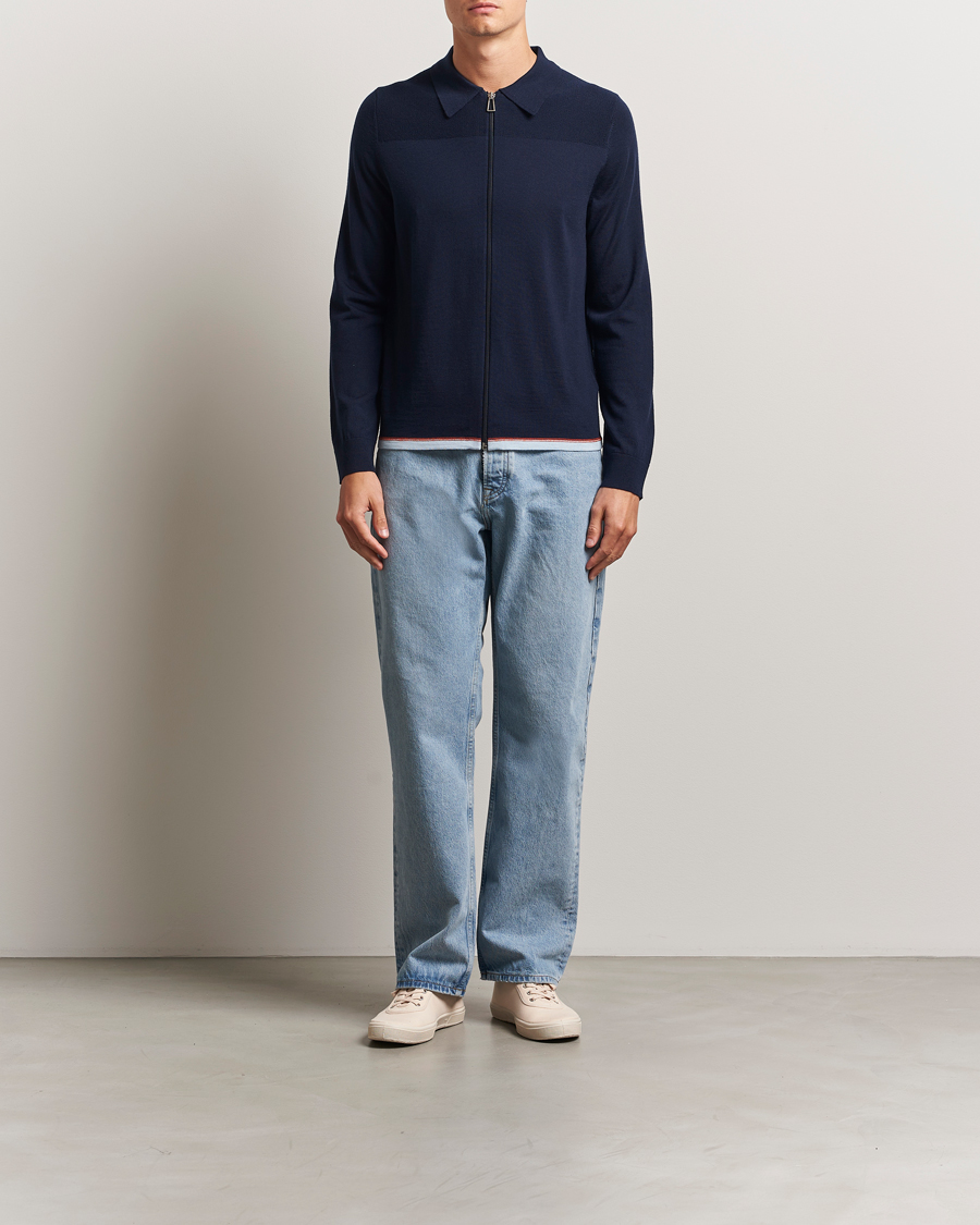 Hombres | Jerséis y prendas de punto | PS Paul Smith | Merino Knitted Full Zip Navy