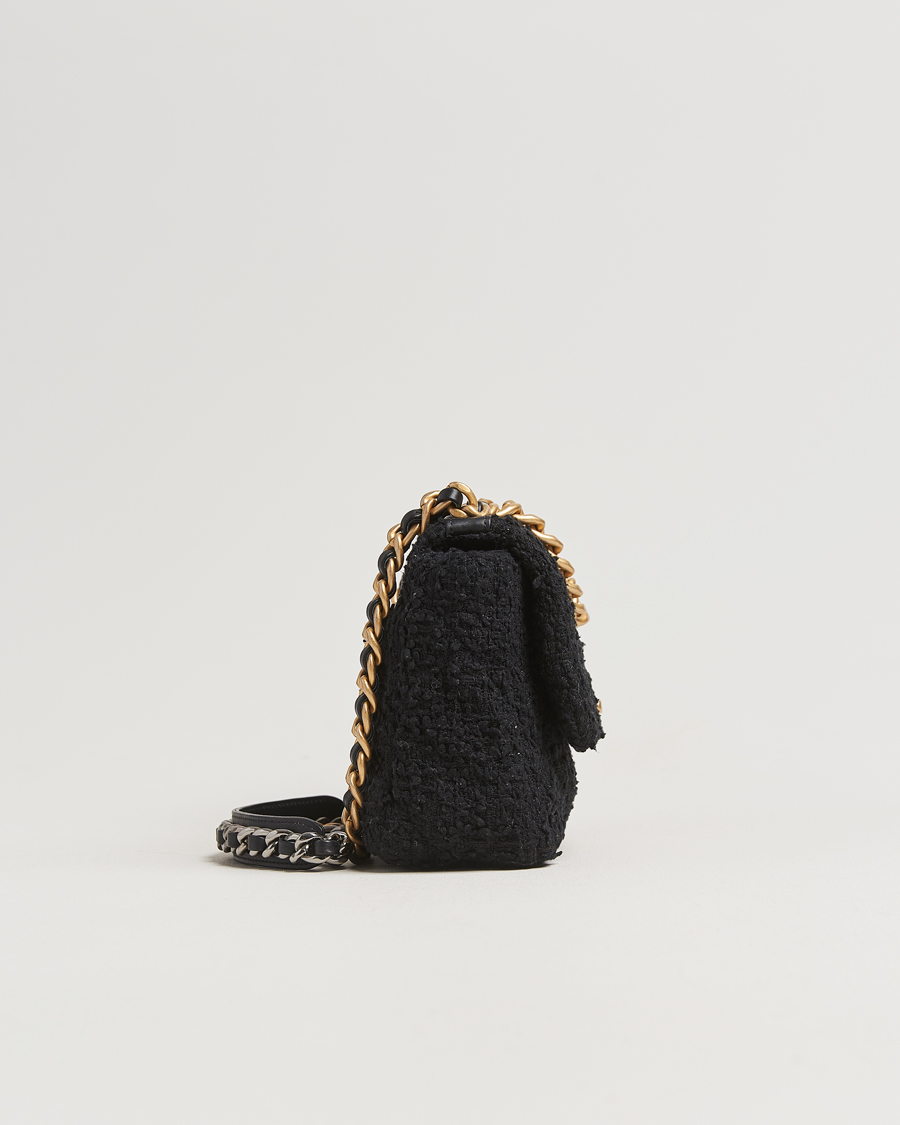 Hombres | Chanel Pre-Owned Chanel 19 Tweed Handbag Black | Chanel Pre-Owned | Chanel 19 Tweed Handbag Black