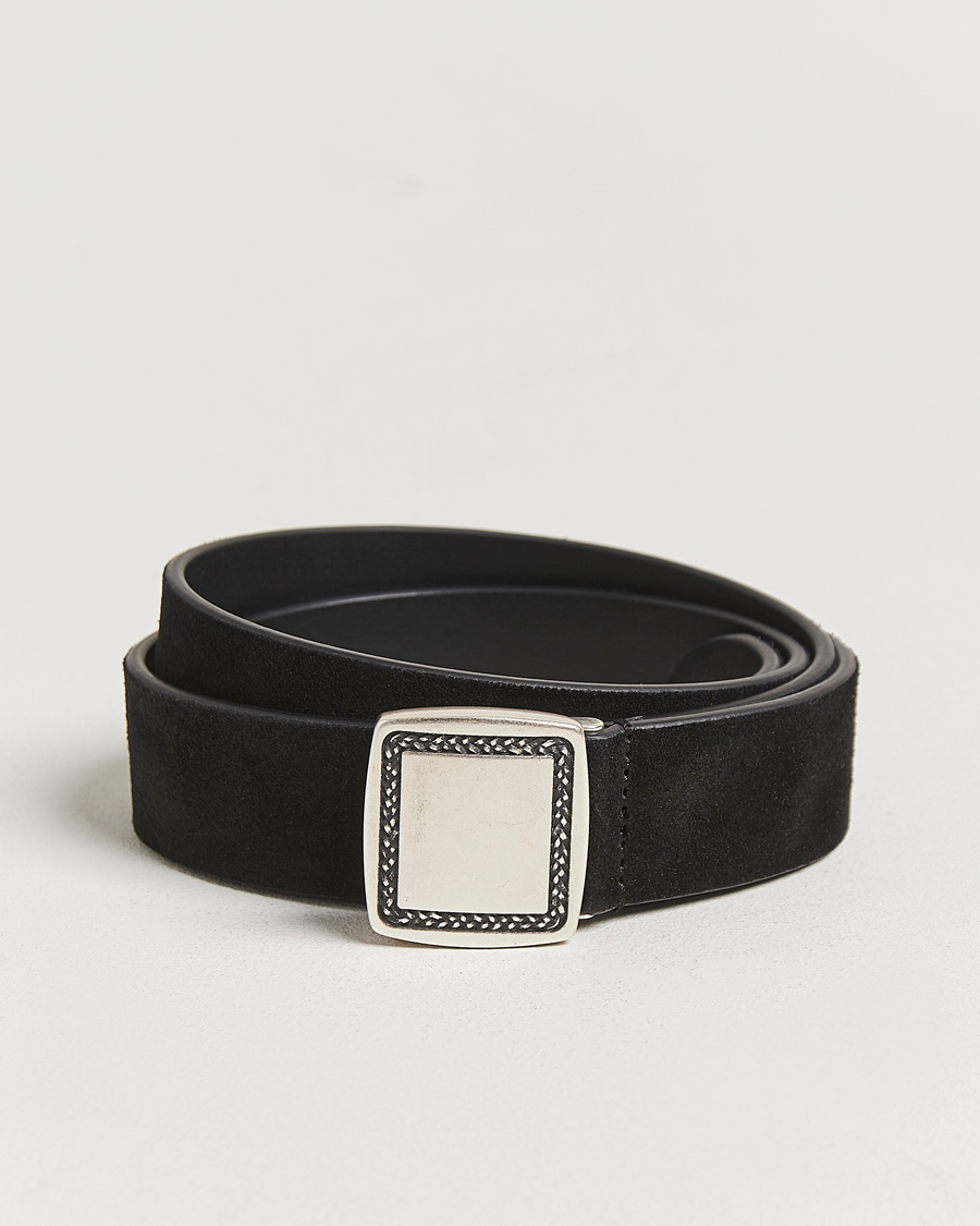 Hombres | Cinturones | Anderson's | Suede Buckle Belt 3cm Black