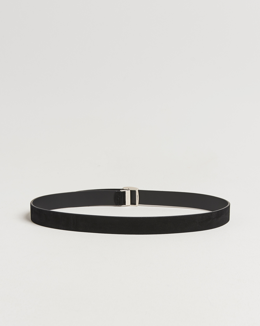Hombres | Cinturones | Anderson's | Suede Buckle Belt 3cm Black