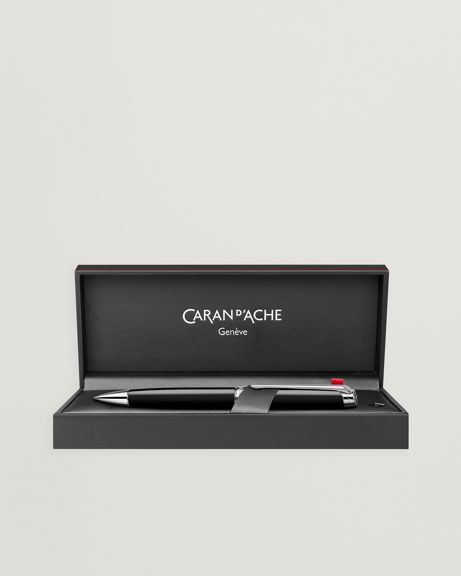 Hombres | Bolígrafos | Caran d'Ache | Caran d' Ache Léman Ballpoint Pen Ebony Black/Silver Plated