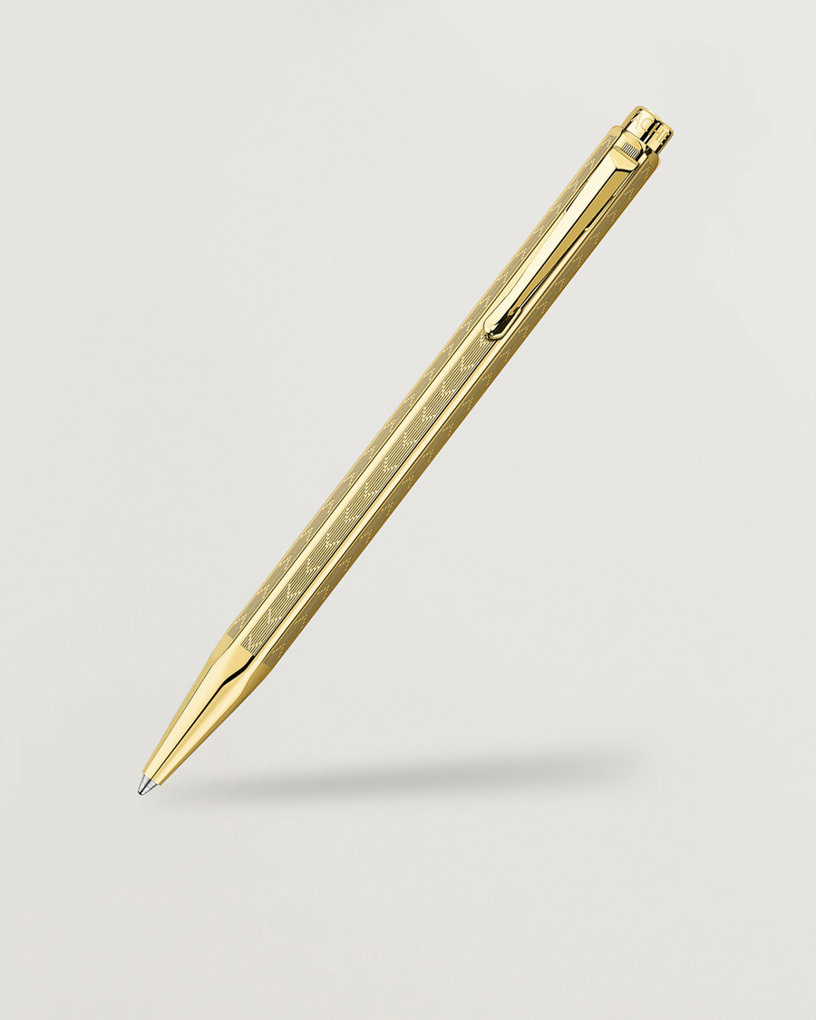 Hombres | Bolígrafos | Caran d'Ache | Caran d' Ache Ecridor Chevron Ballpoint Pen Gilded