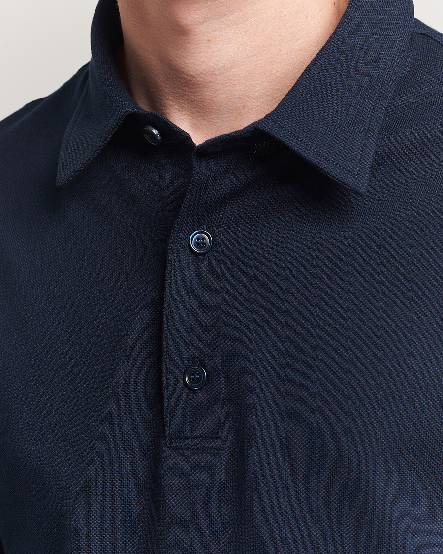 Hombres | Polos | Brioni | Short Sleeve Polo Piquet Navy