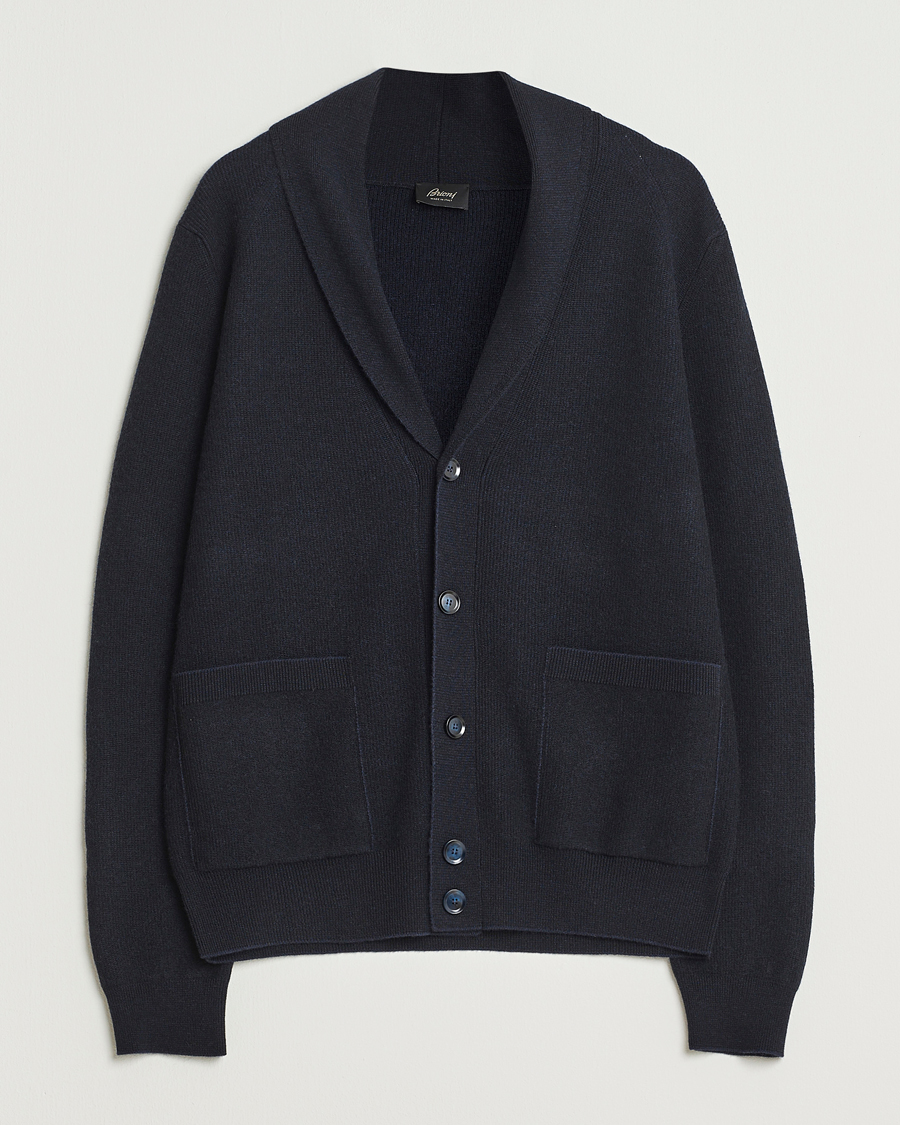 Hombres | Jerséis y prendas de punto | Brioni | Cashmere Shawl Cardigan Navy