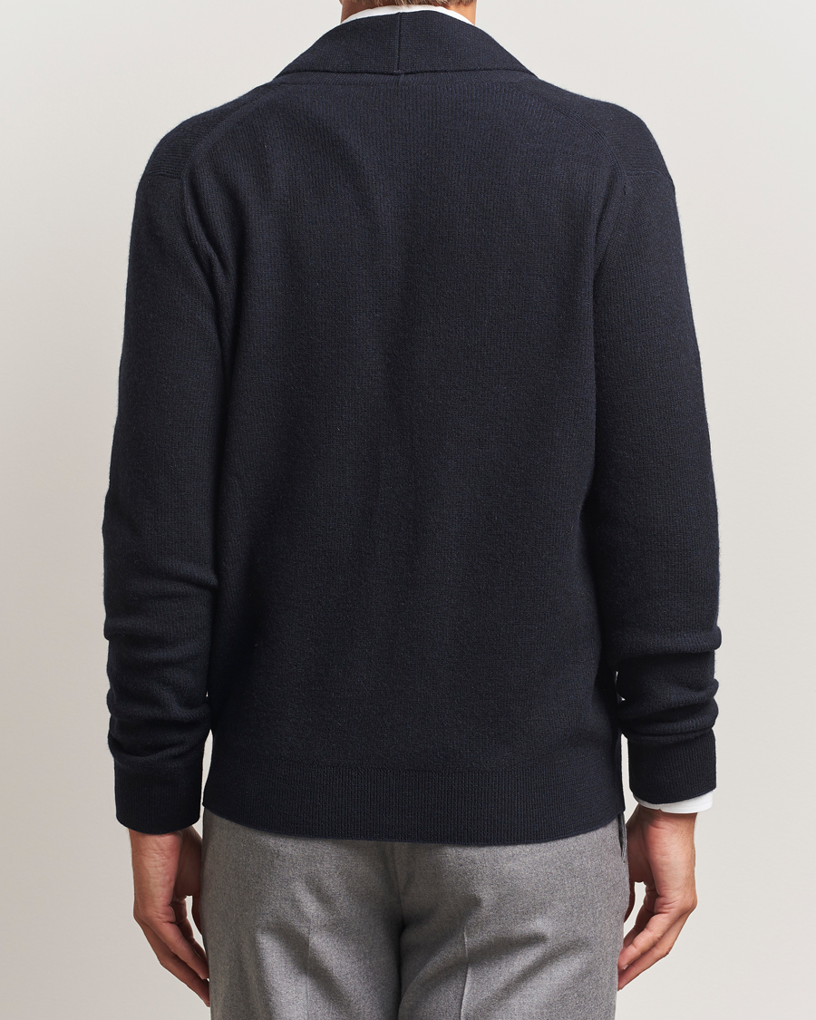 Hombres | Jerséis y prendas de punto | Brioni | Cashmere Shawl Cardigan Navy