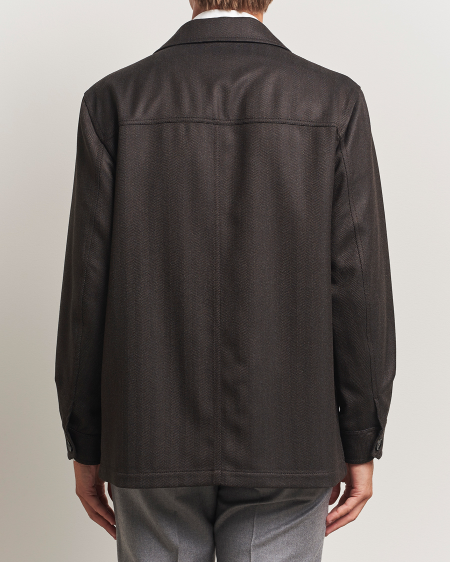Hombres | Abrigos y chaquetas | Brioni | Herringbone Hunting Jacket Dark Brown