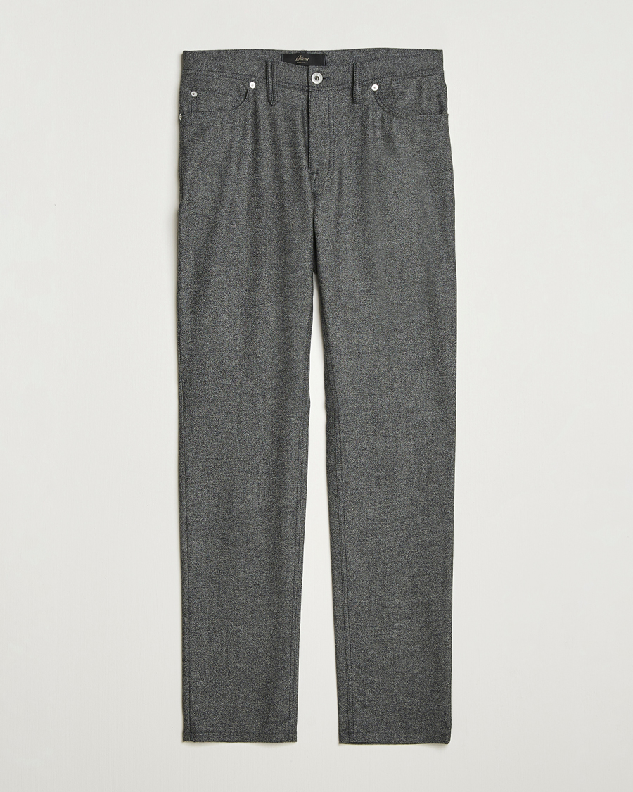 Hombres | Pantalones | Brioni | 5-Pocket Flannel Pants Grey Melange
