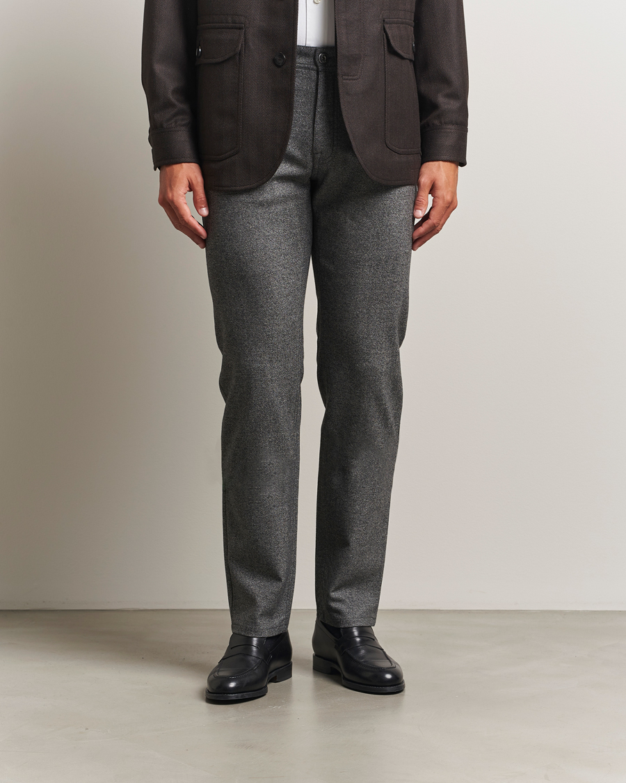 Hombres | Pantalones | Brioni | 5-Pocket Flannel Pants Grey Melange