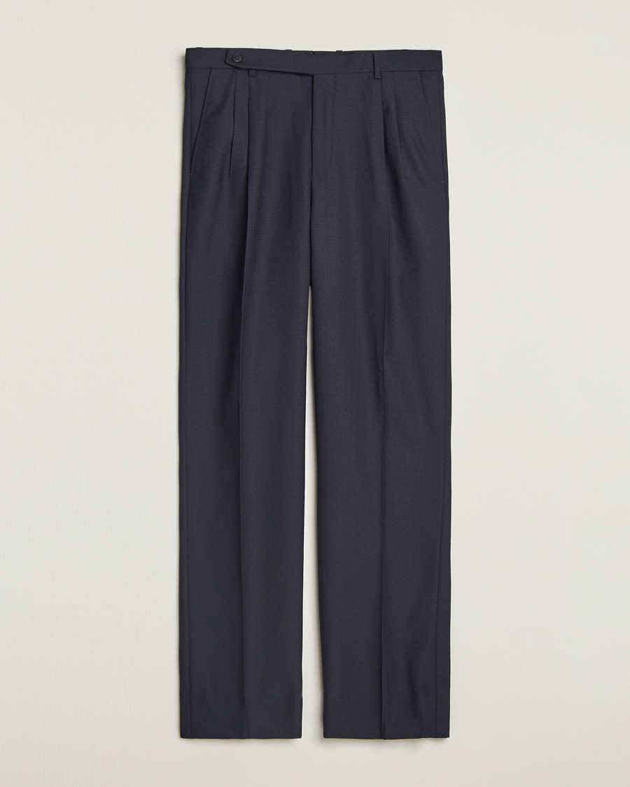 Hombres | Pantalones | Brioni | Capri Wool Trousers Navy