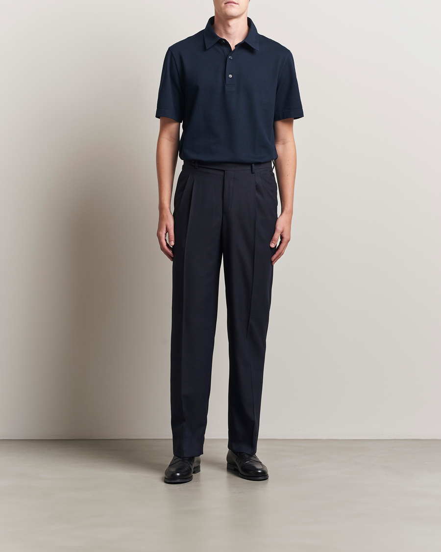 Hombres | Pantalones | Brioni | Capri Wool Trousers Navy