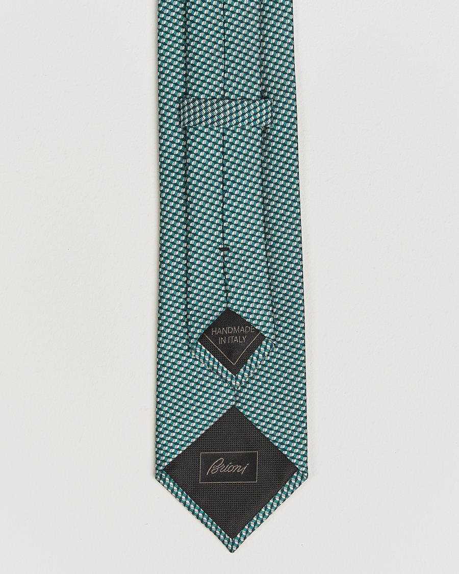 Hombres | Brioni Printed Silk Tie Green | Brioni | Printed Silk Tie Green