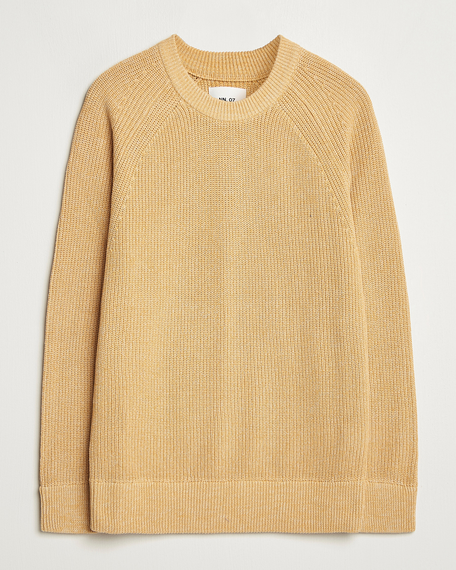 Hombres | Jerséis y prendas de punto | NN07 | Jacobo Cotton Knitted Sweater Honey