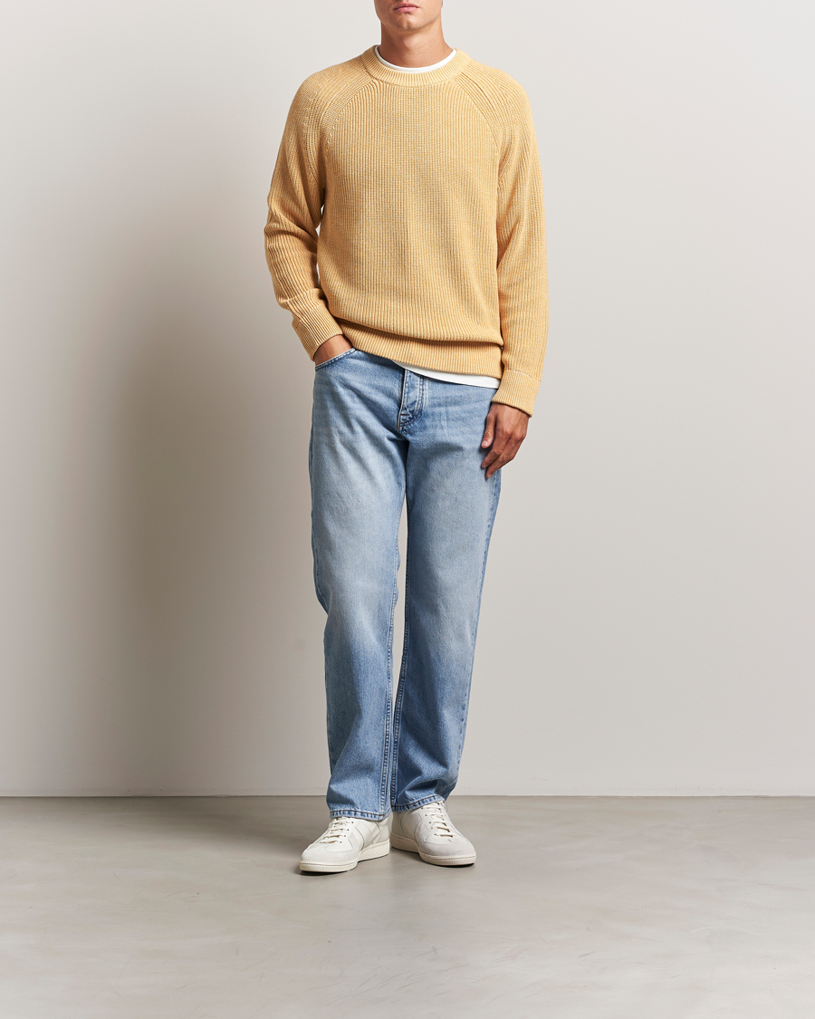 Hombres | Jerséis y prendas de punto | NN07 | Jacobo Cotton Knitted Sweater Honey