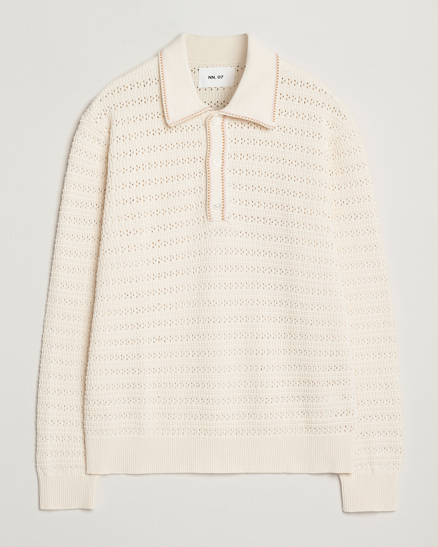 Hombres | Jerséis y prendas de punto | NN07 | Josh Knitted Polo Ivory