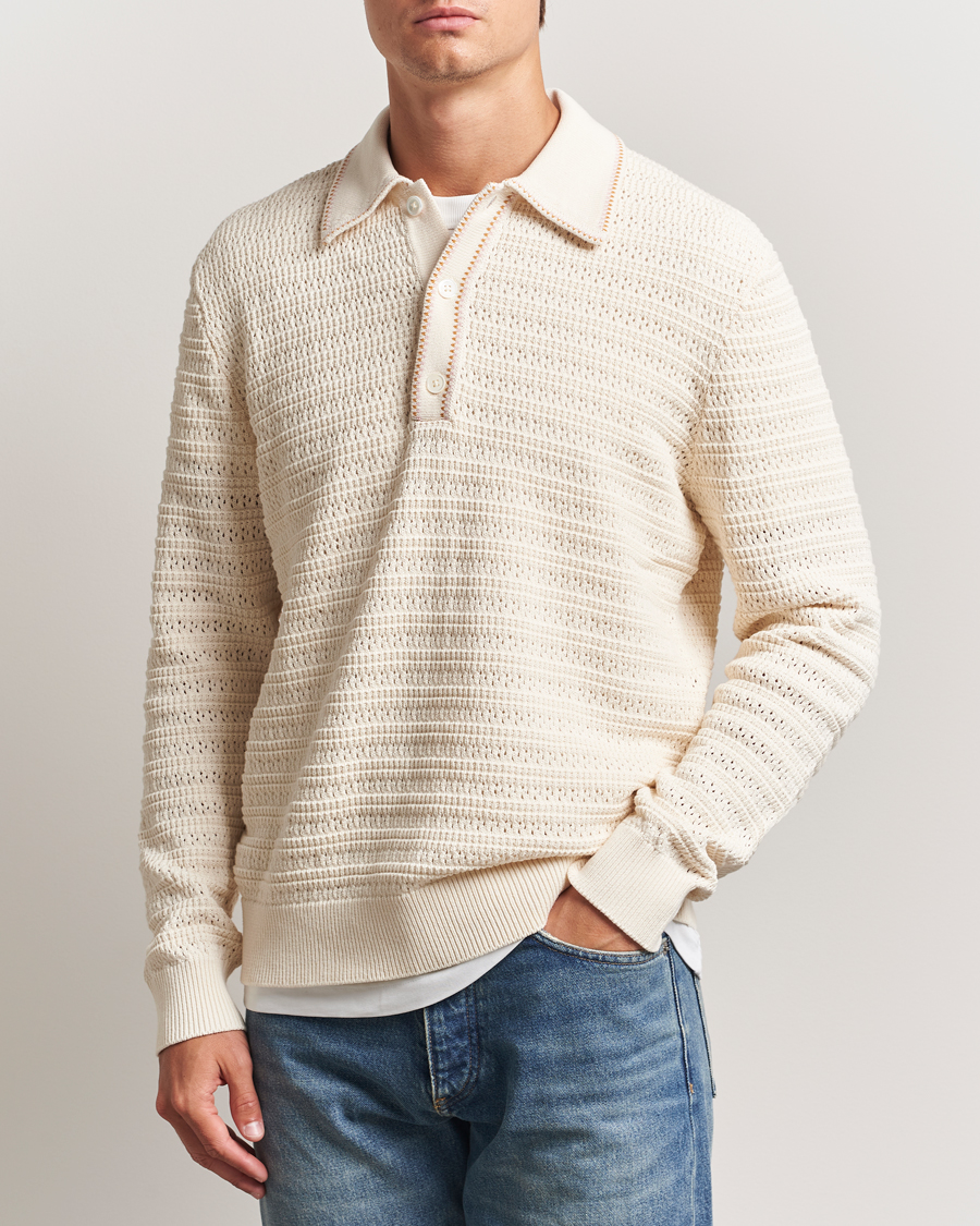 Hombres | Jerséis y prendas de punto | NN07 | Josh Knitted Polo Ivory