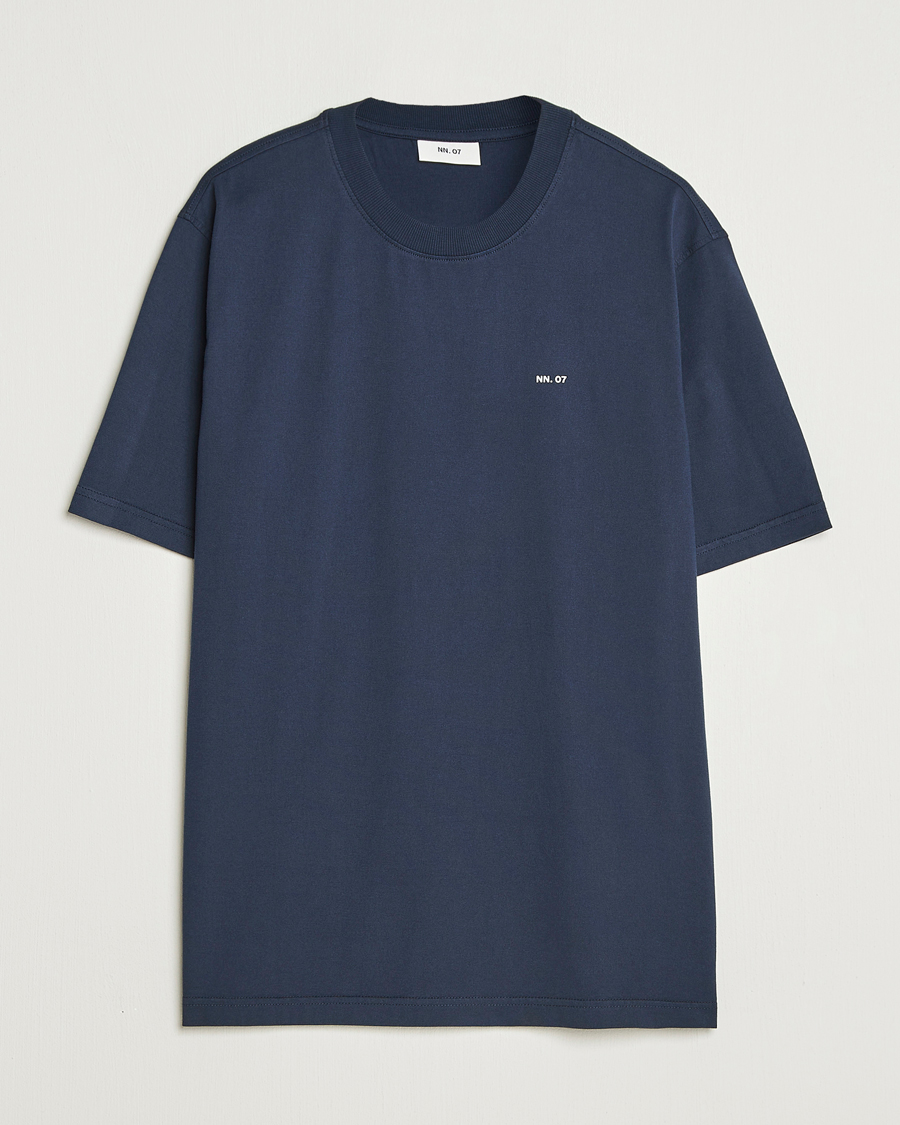 Hombres | Camisetas | NN07 | Abel Logo Crew Neck T-Shirt Navy