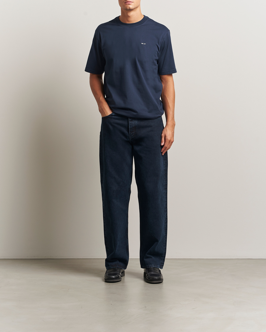 Hombres | Camisetas | NN07 | Abel Logo Crew Neck T-Shirt Navy