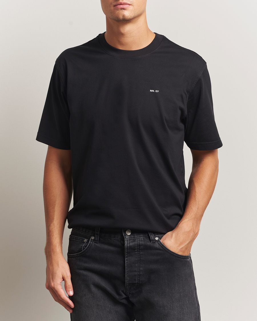 Hombres | Camisetas | NN07 | Abel Logo Crew Neck T-Shirt Black