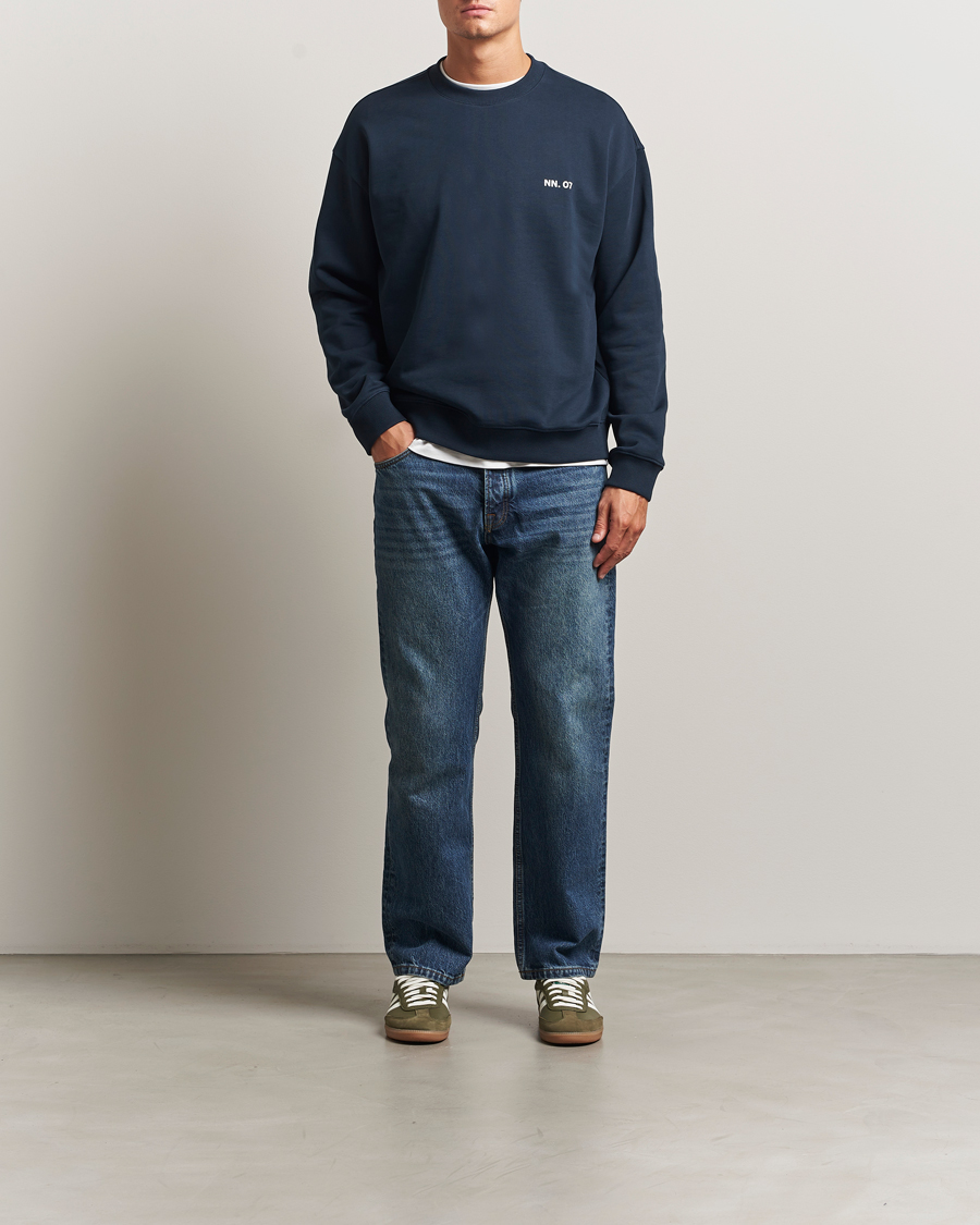 Hombres | Jerséis y prendas de punto | NN07 | Dagon Crew Neck Sweatshirt Navy