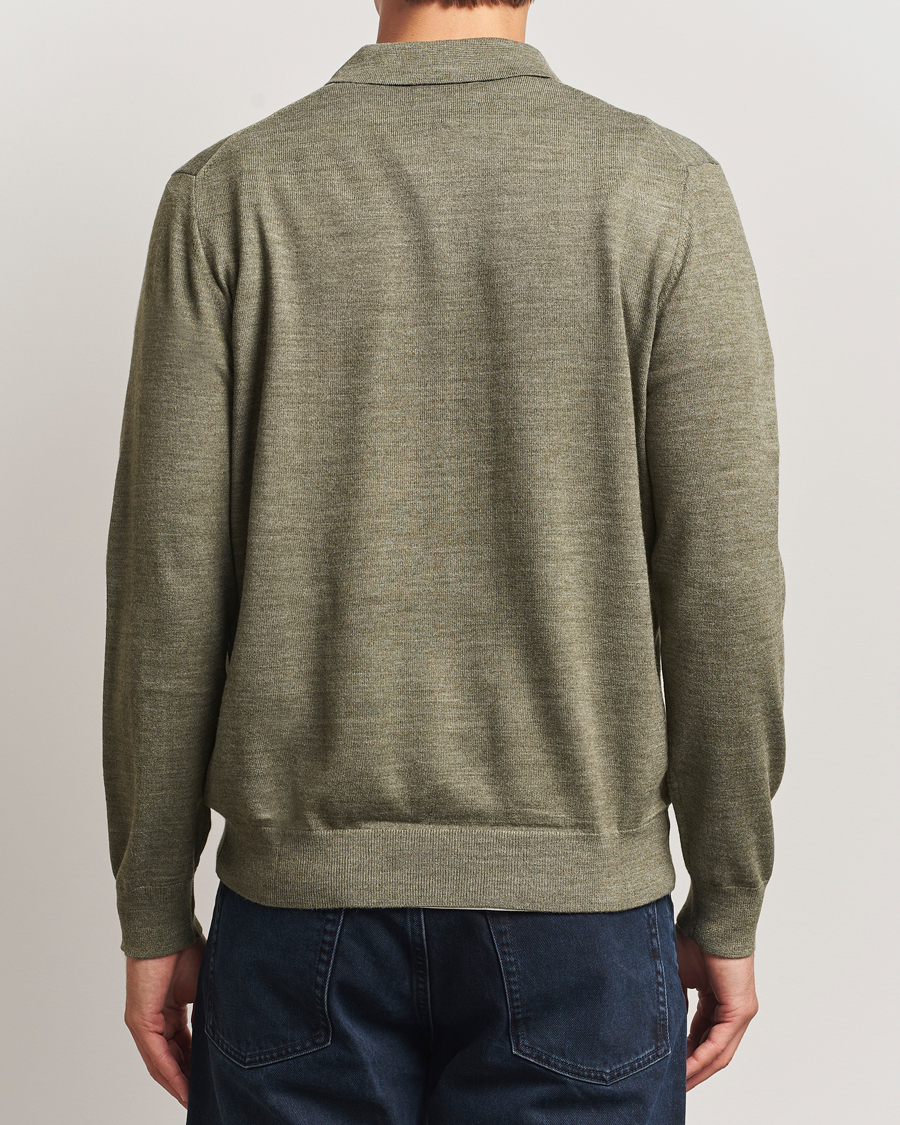 Hombres | Jerséis y prendas de punto | NN07 | Serge Wool Knitted Polo Capers Green