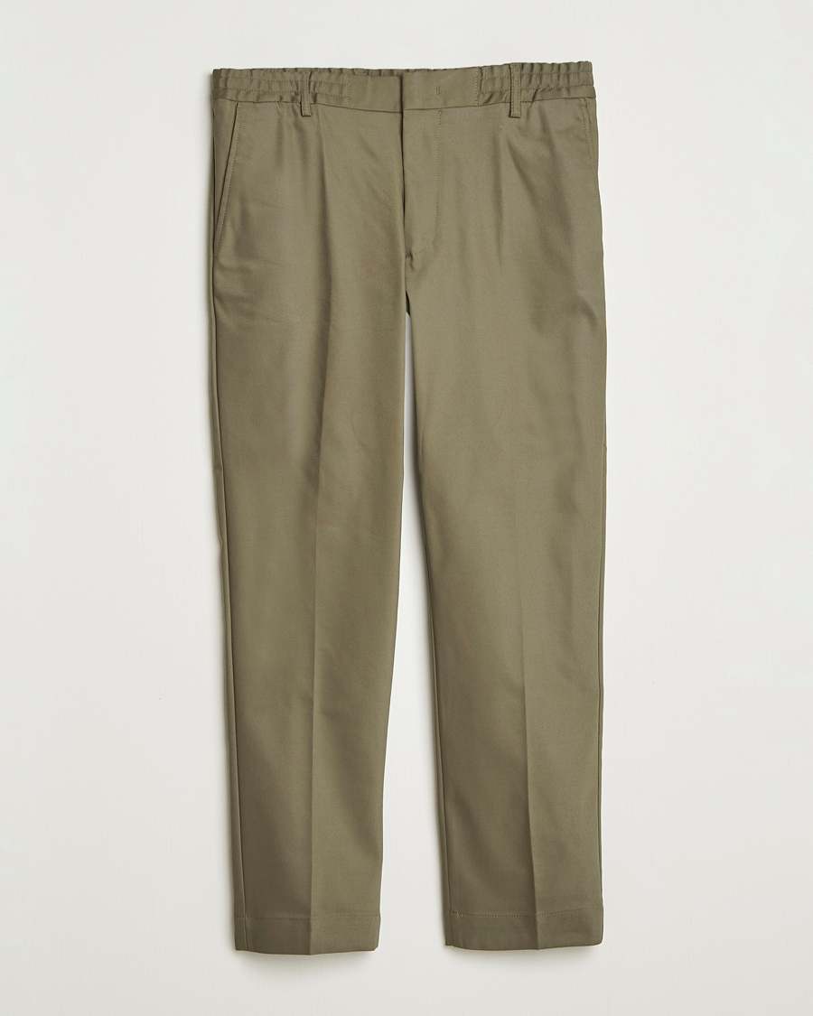 Hombres | Pantalones | NN07 | Baker Cotton Drawstring Trousers Capers Green